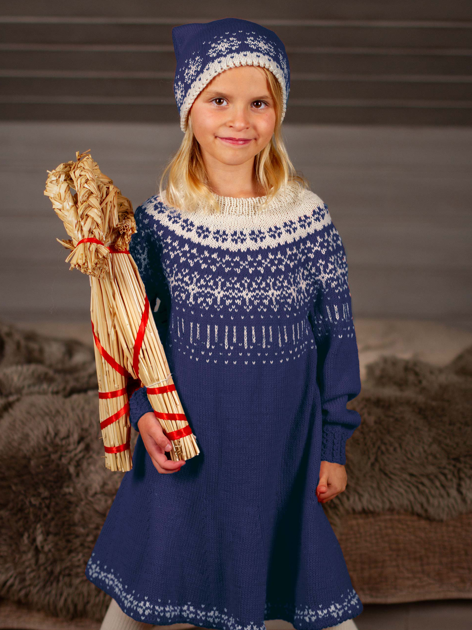 STJERNESKUDD kjole blå-kitt