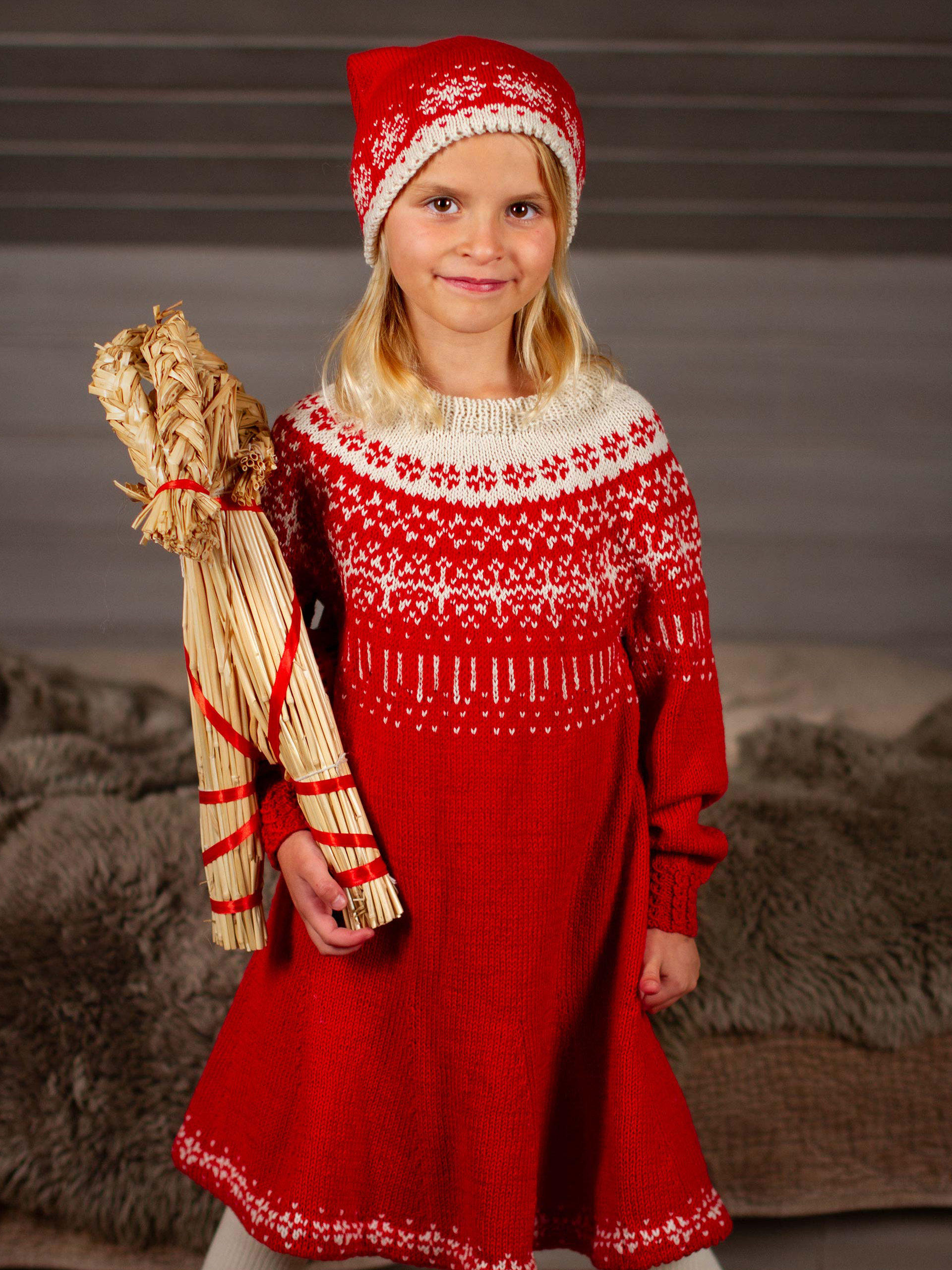 STJERNESKUDD kjole rød-kitt