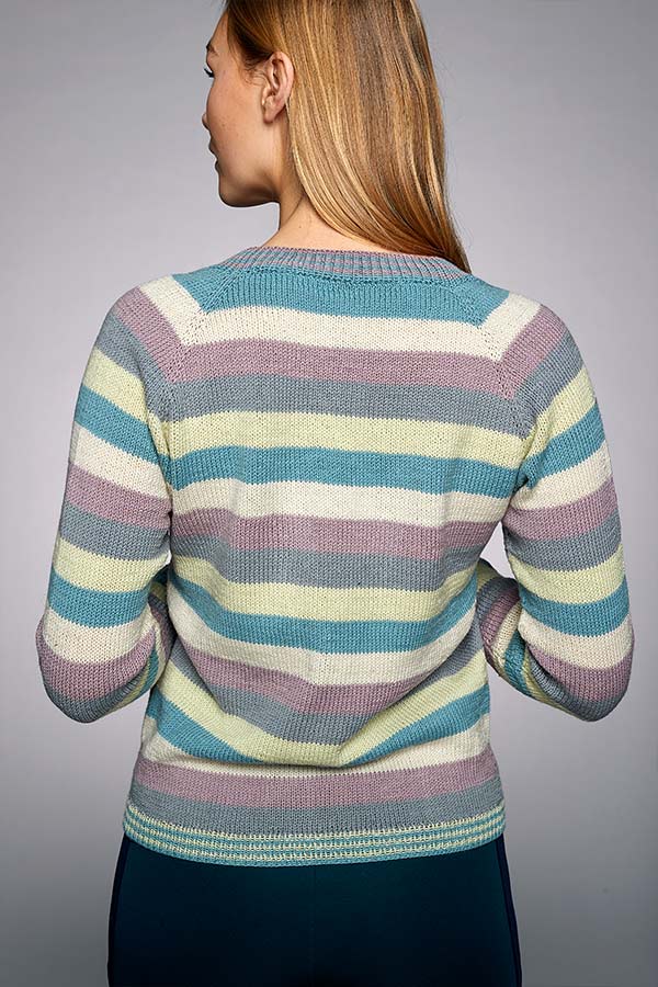 Stripet topdown cardigan med lommer