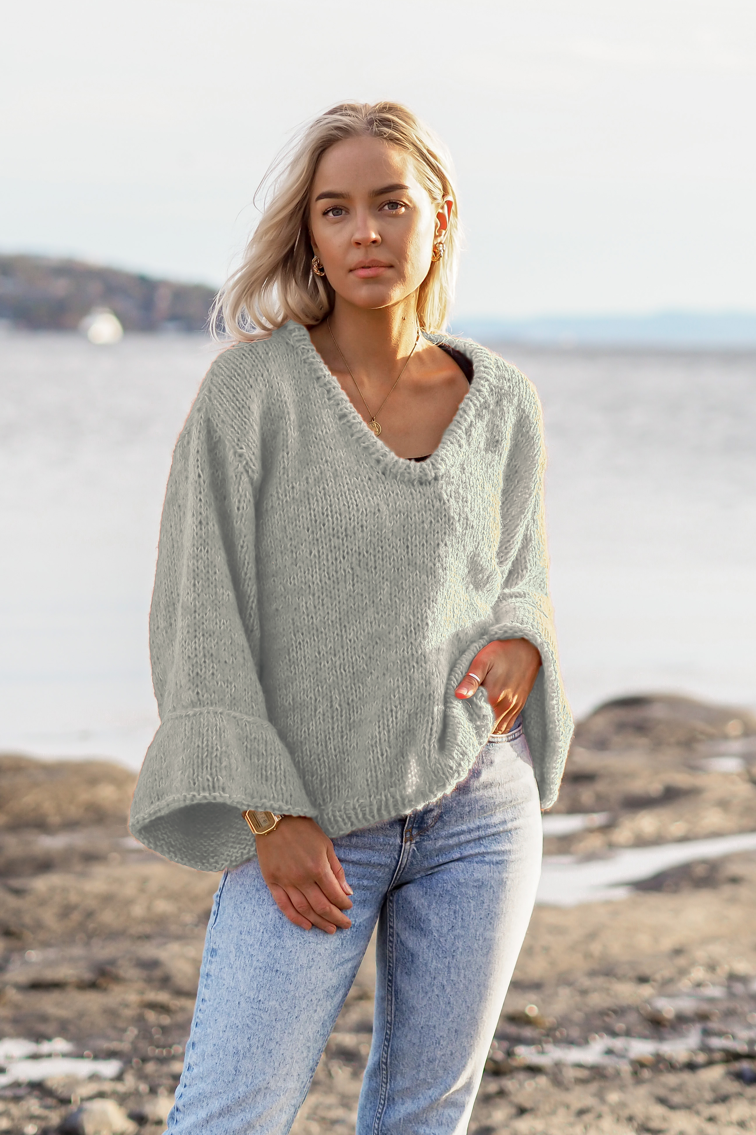 TAGETES genser dus grågrønn