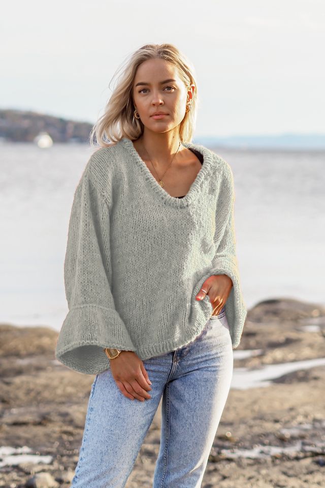 TAGETES genser dus grågrønn