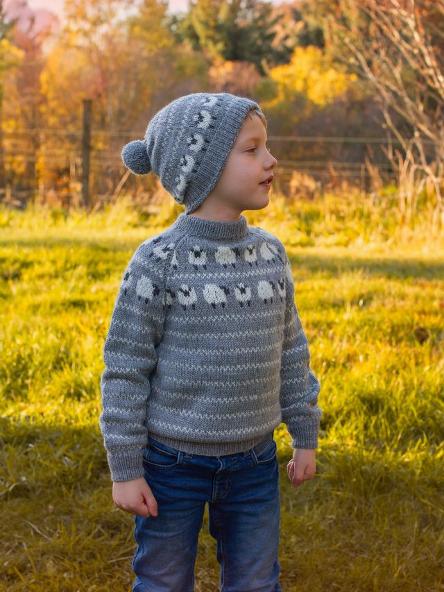 ULLAN genser & lue mini grå