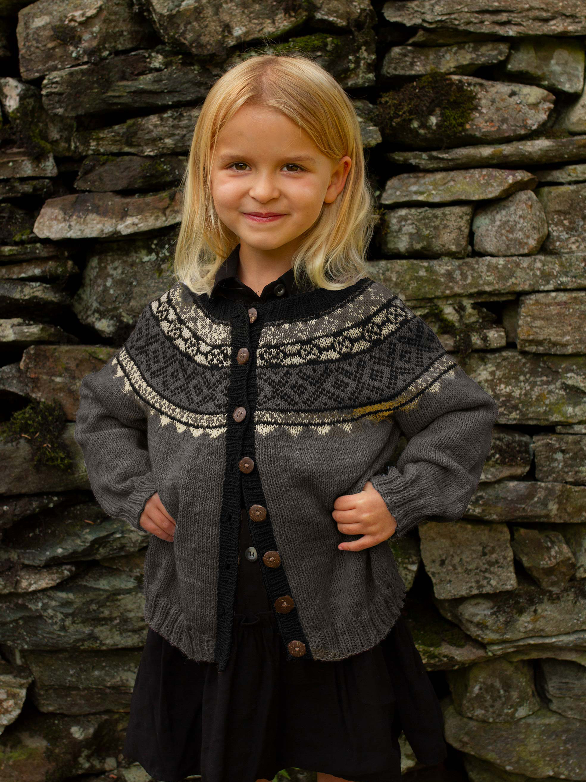 VIGGA cardigan gråmelert