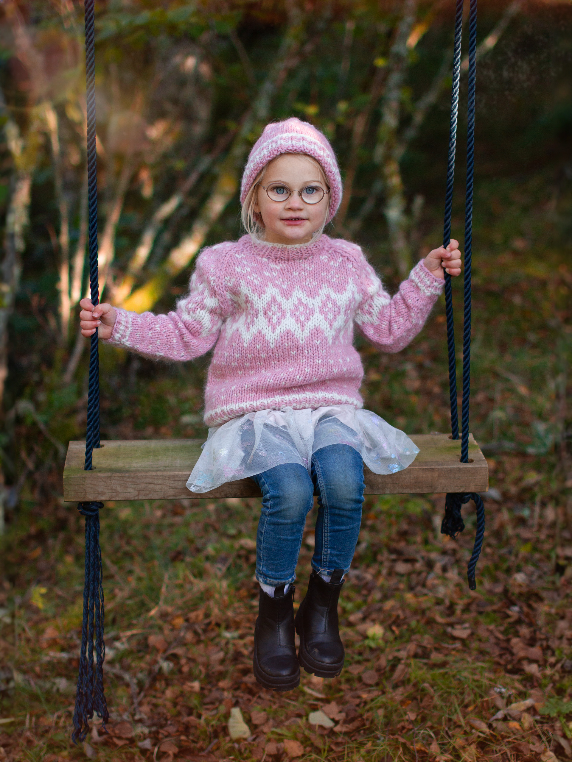 VIKSEMARKA genser & lue lys gammelrosa