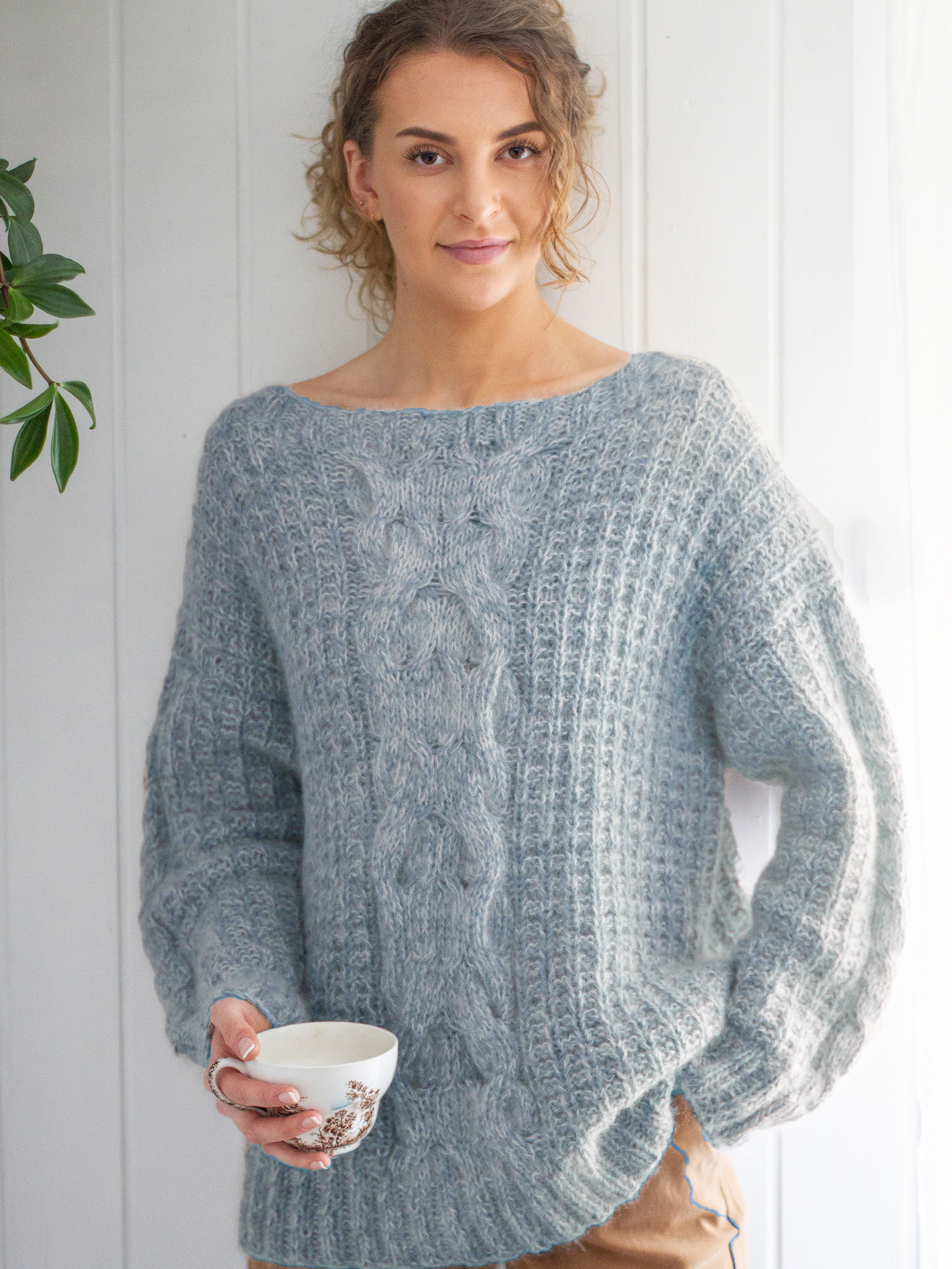 VIVENDEL genser lys blåmelert