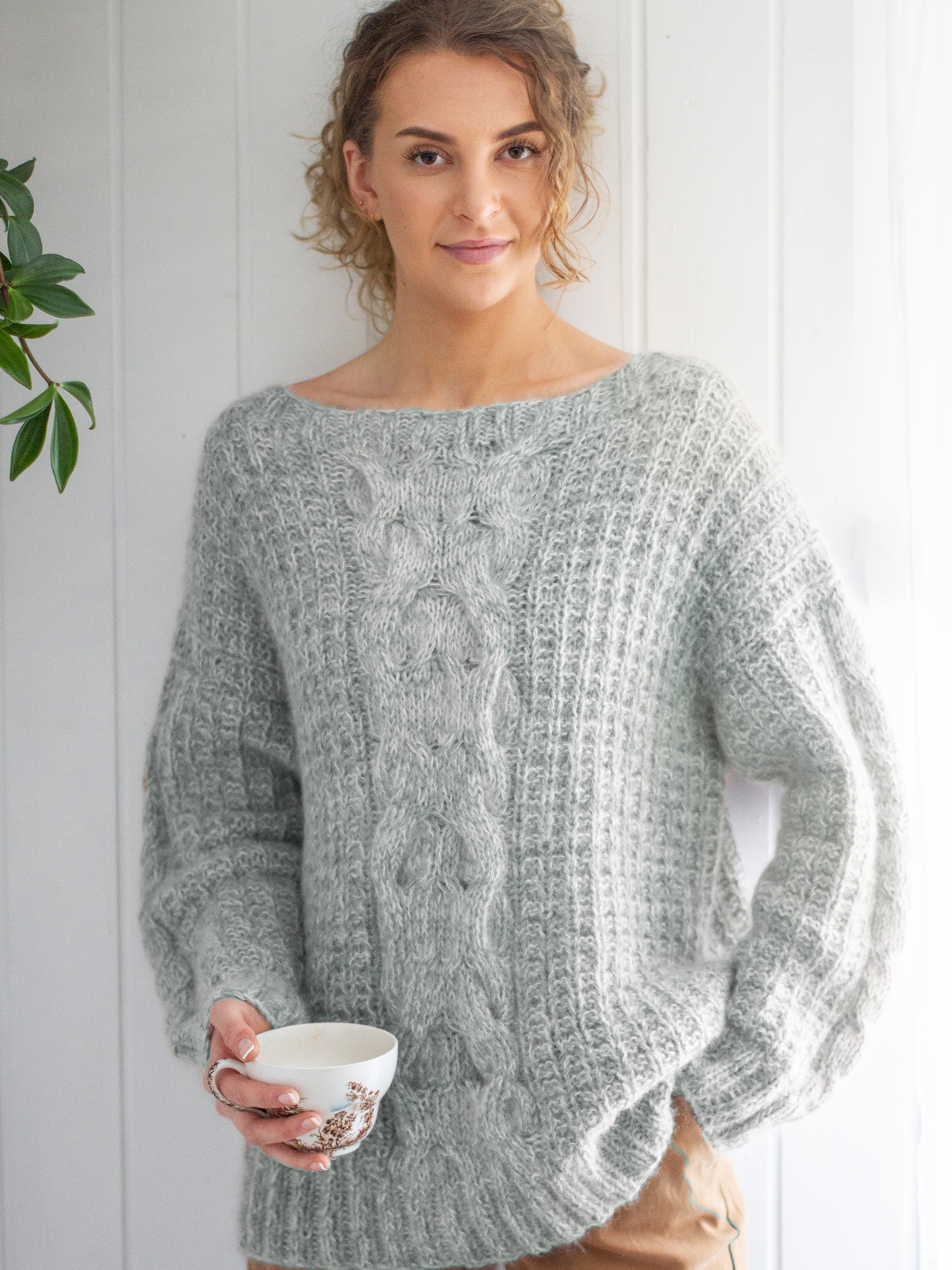 VIVENDEL genser lys gråmelert