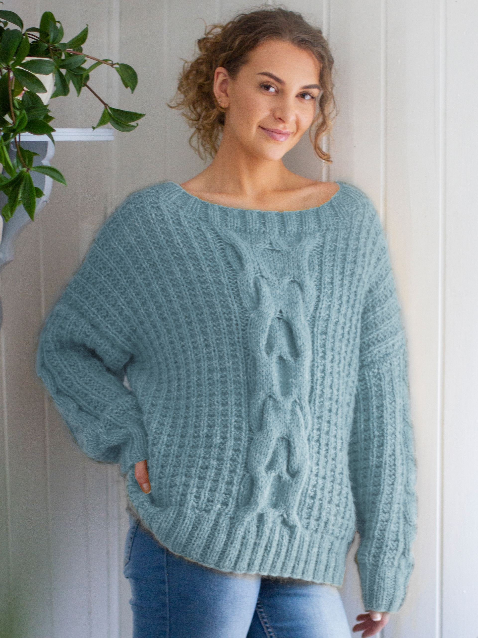 VIVENDEL genser lys petrol