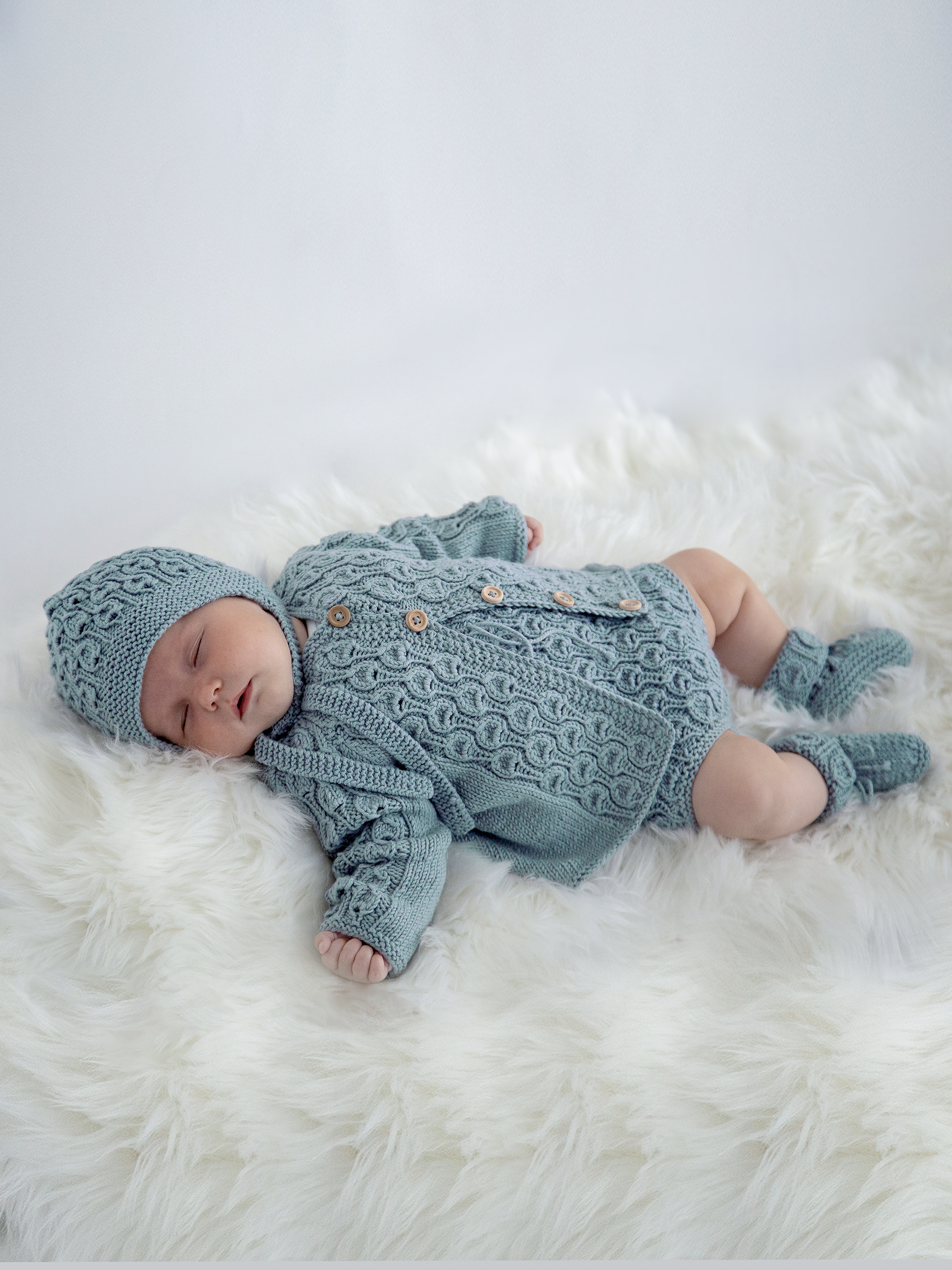 Vugge rompersett lys petrol