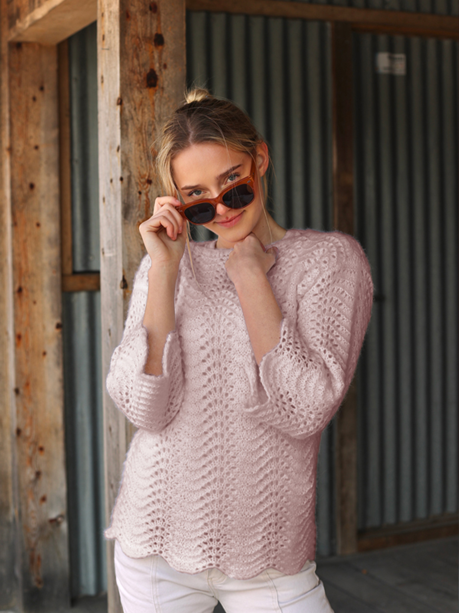 Wave Only genser aprikos