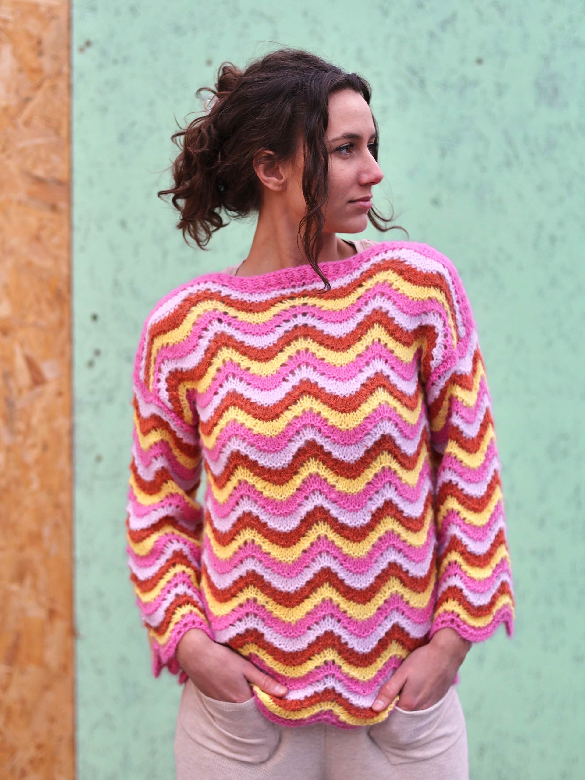 WAVE genser rosa/rust