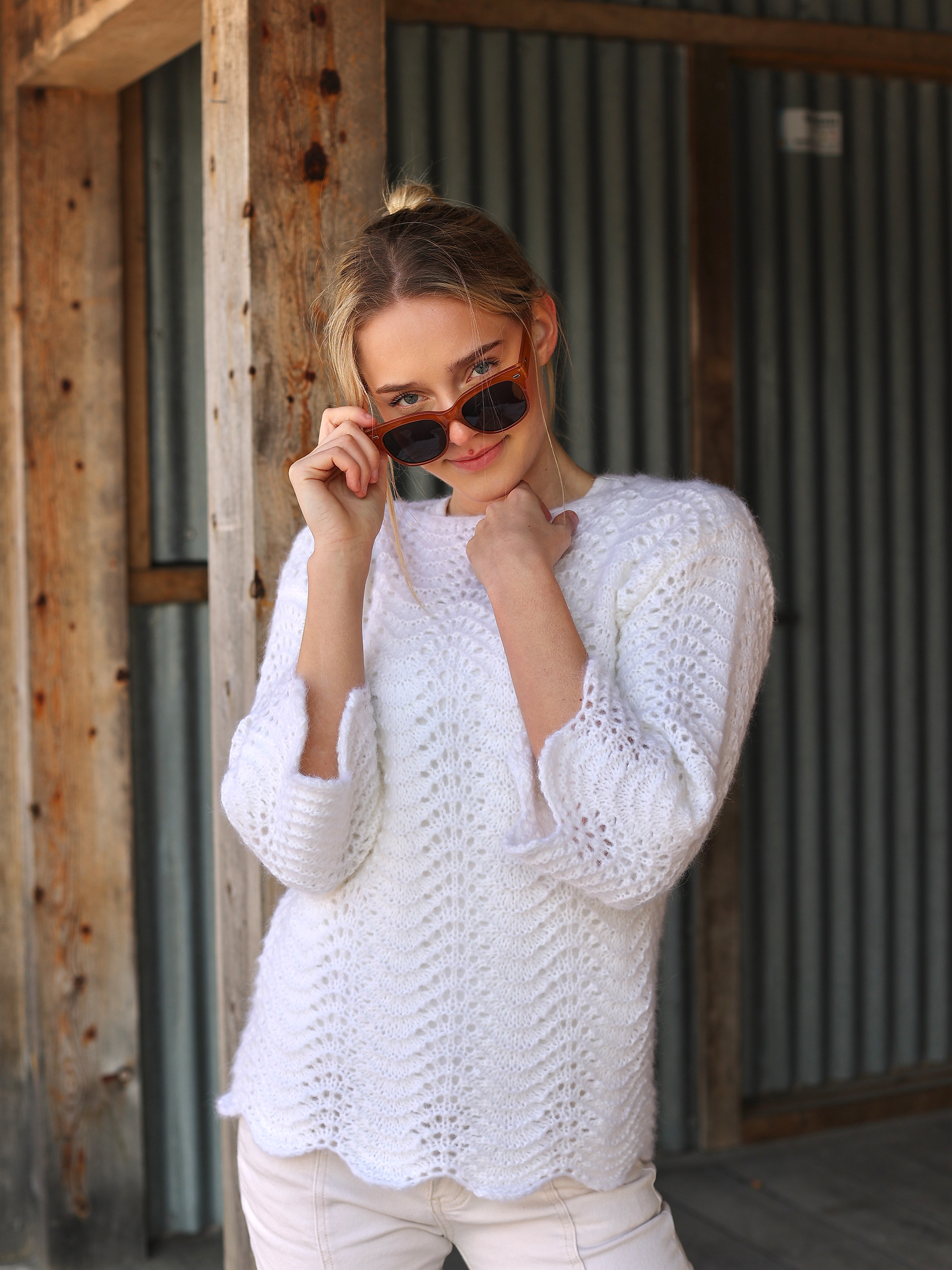 Wave Only genser hvit