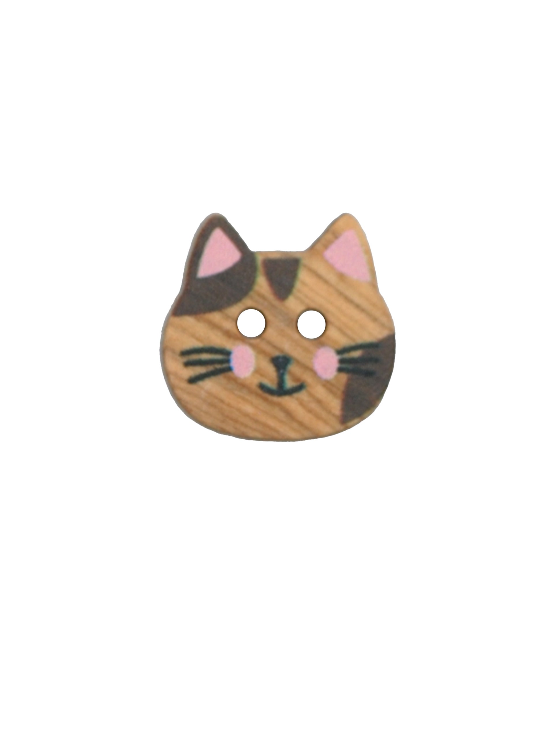Treknapp med katt - 15 mm