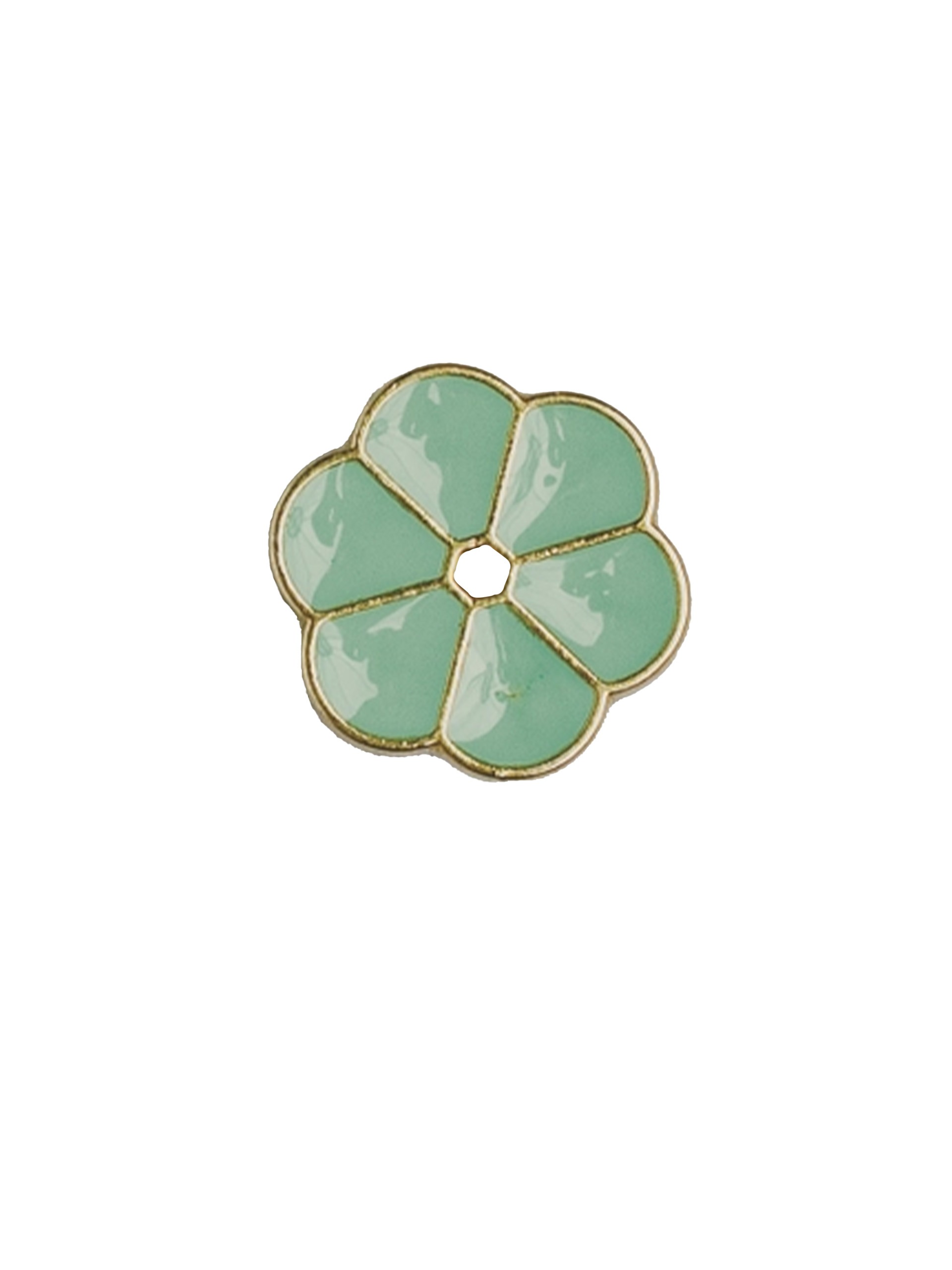 Knapp med blomst - 15 mm - Mint