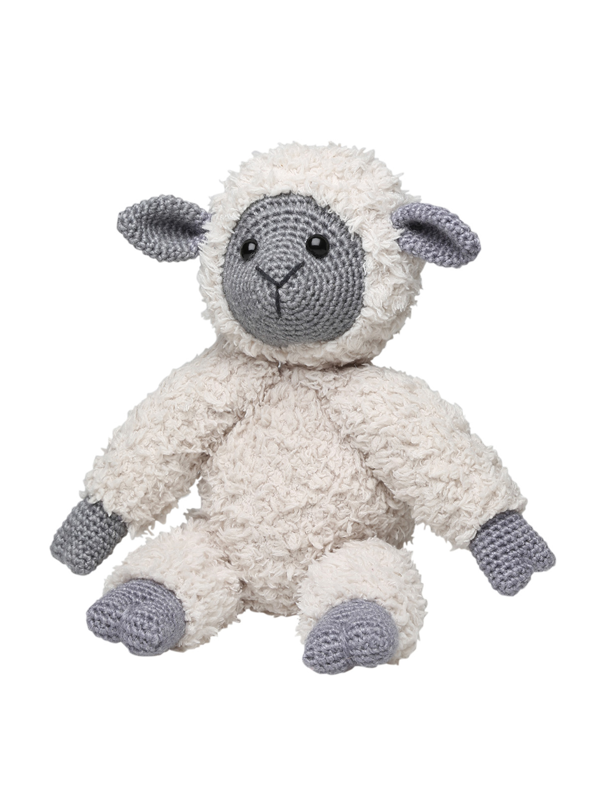 Teddy basse hvit/grå - hekle kit