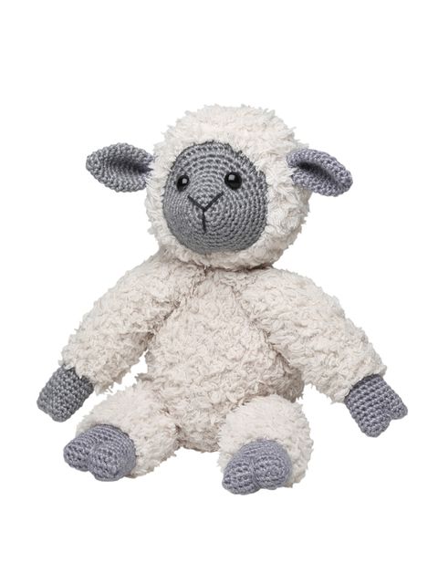 Teddy basse hvit/grå - hekle kit