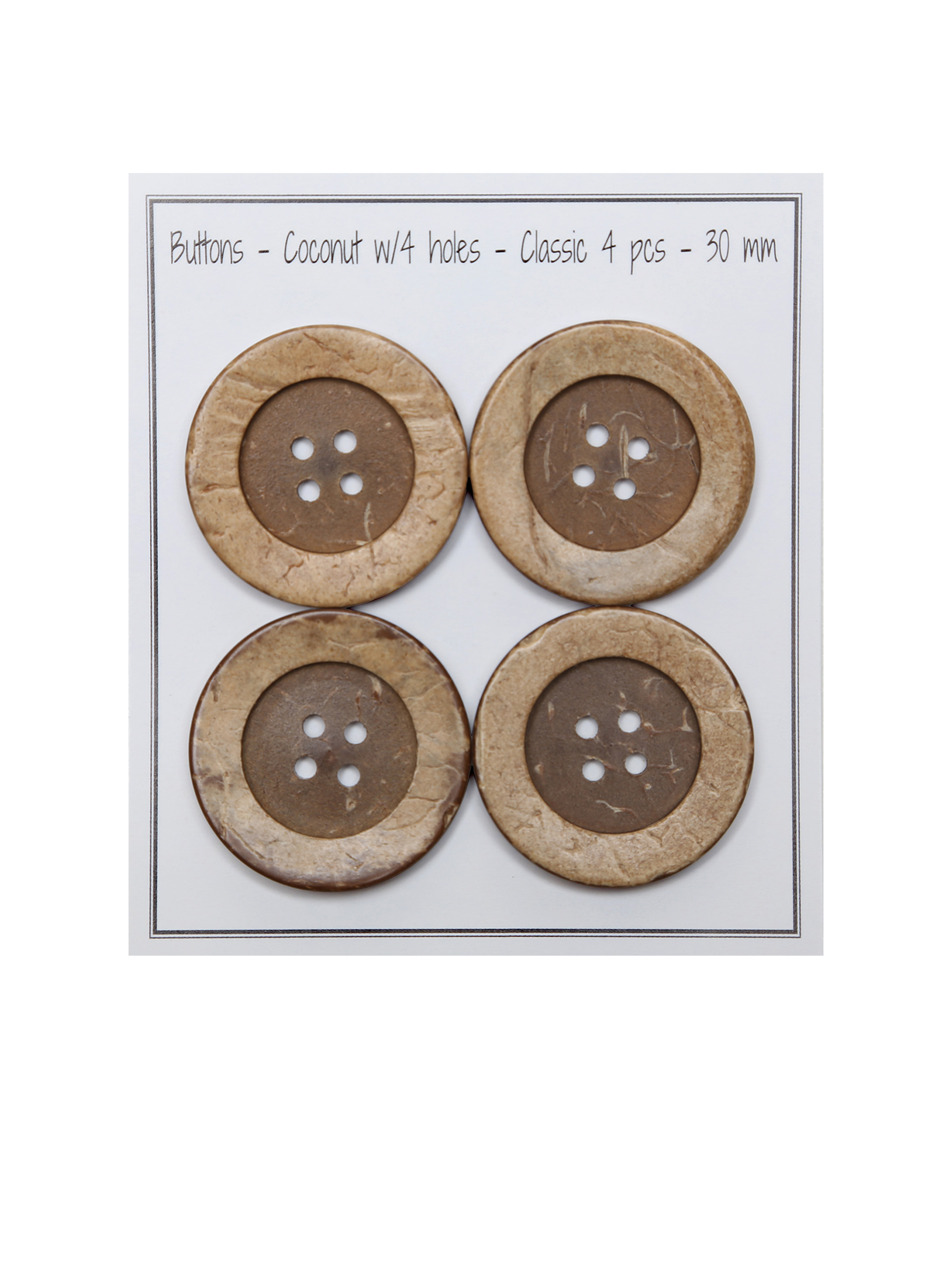 Coconut button - Classic - Natural - 30mm