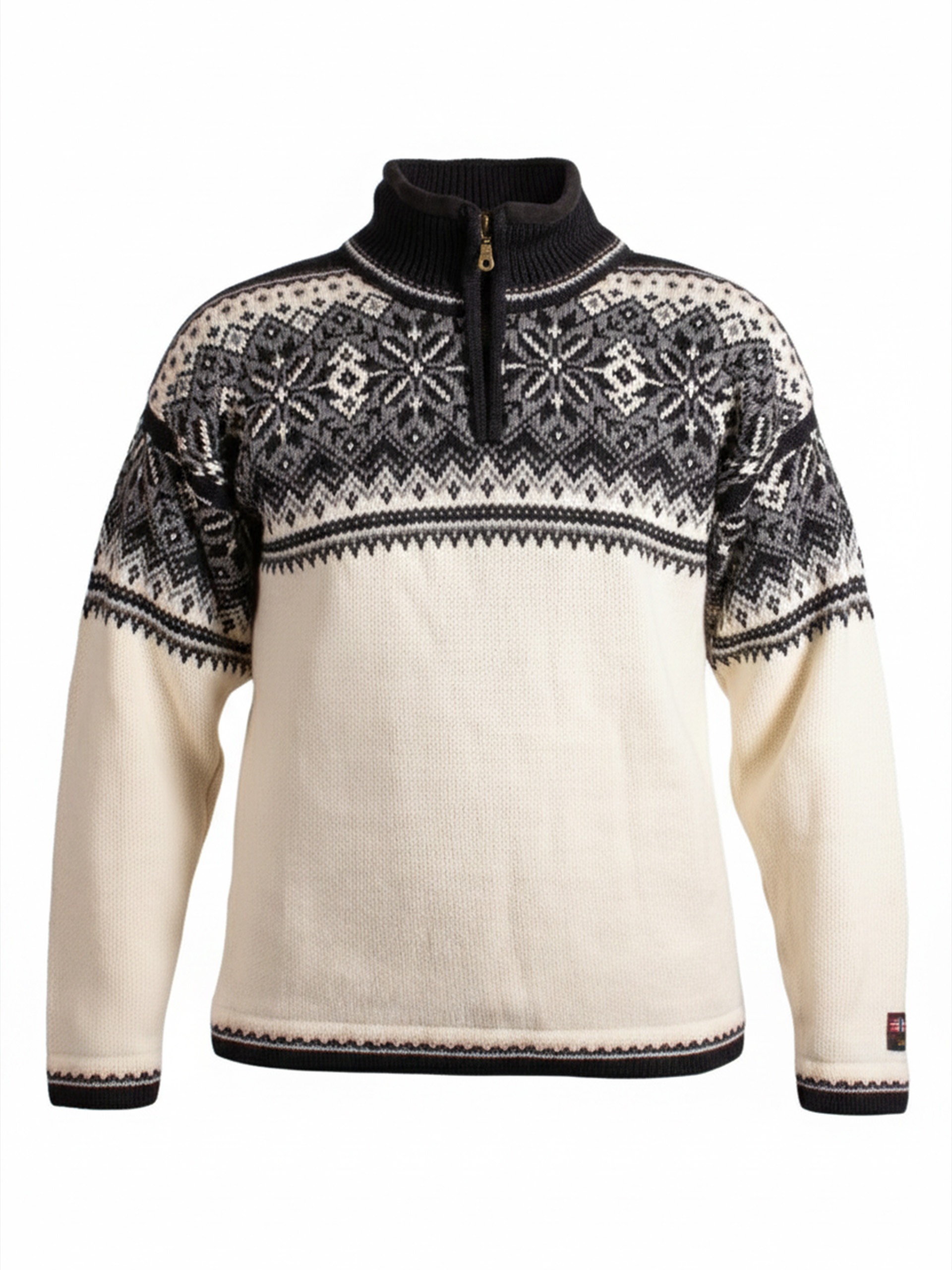 Str. L - Sval unisex genser m/zip offwhite