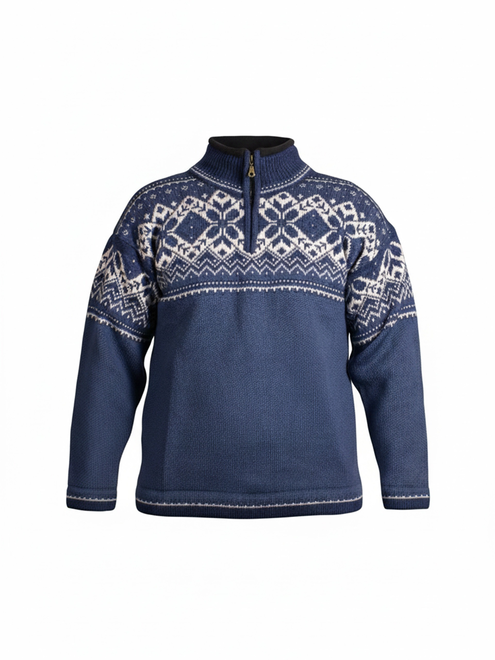 Str. XXL - Sval unisex genser m/zip blå