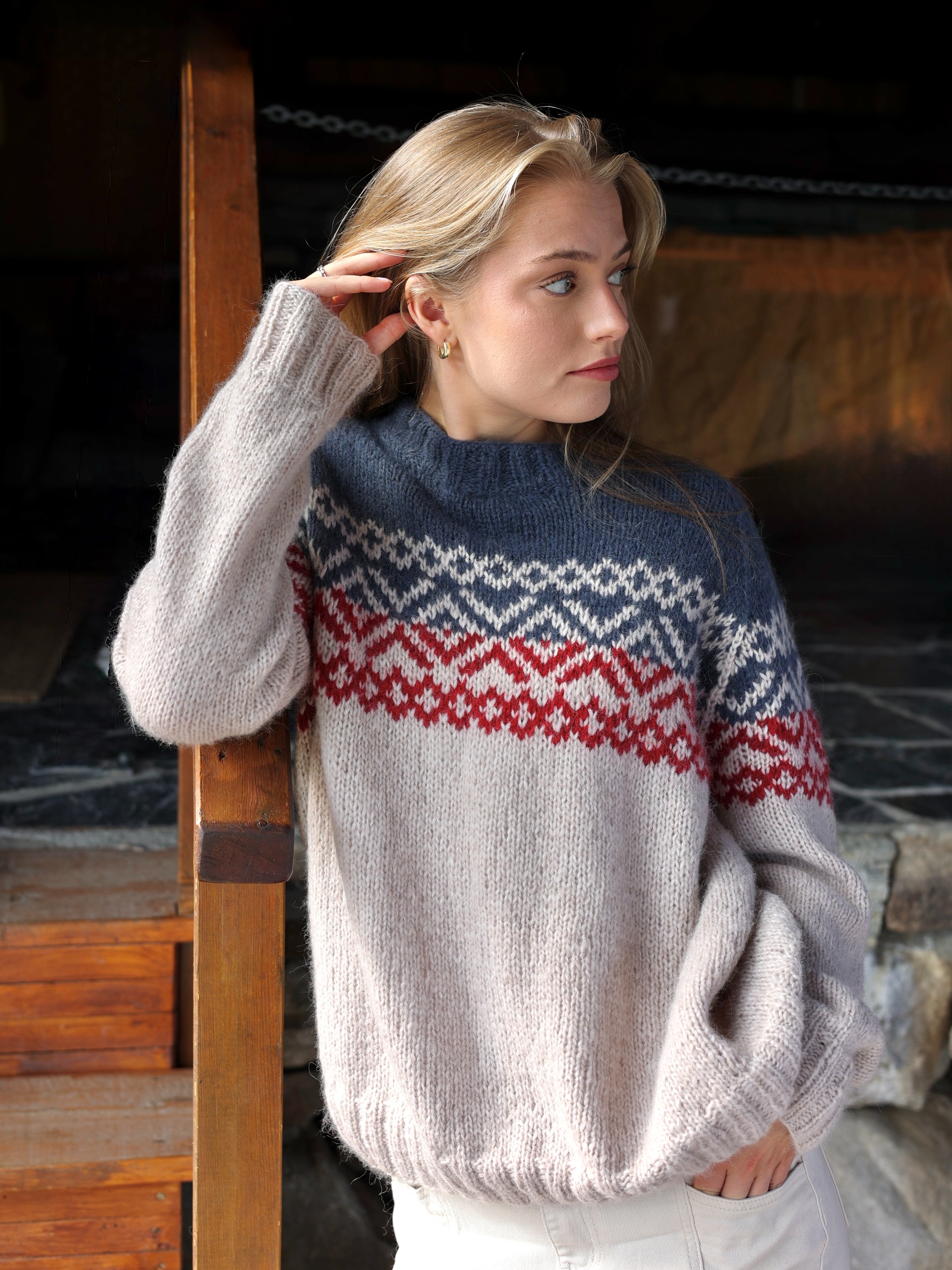 629S-04 LANDE nordisk genser unisex