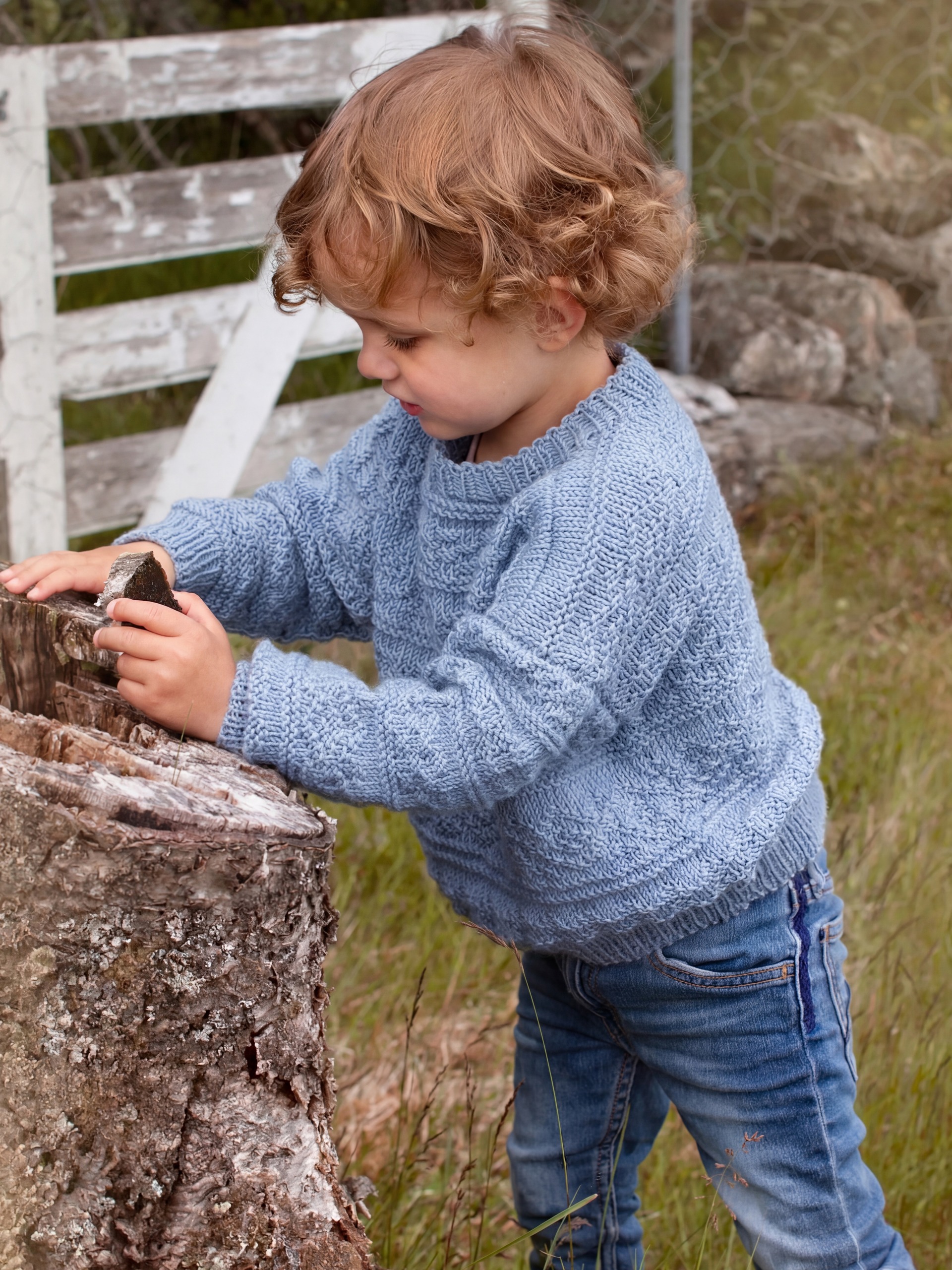 BILLIE genser lys denim (Woolevo)