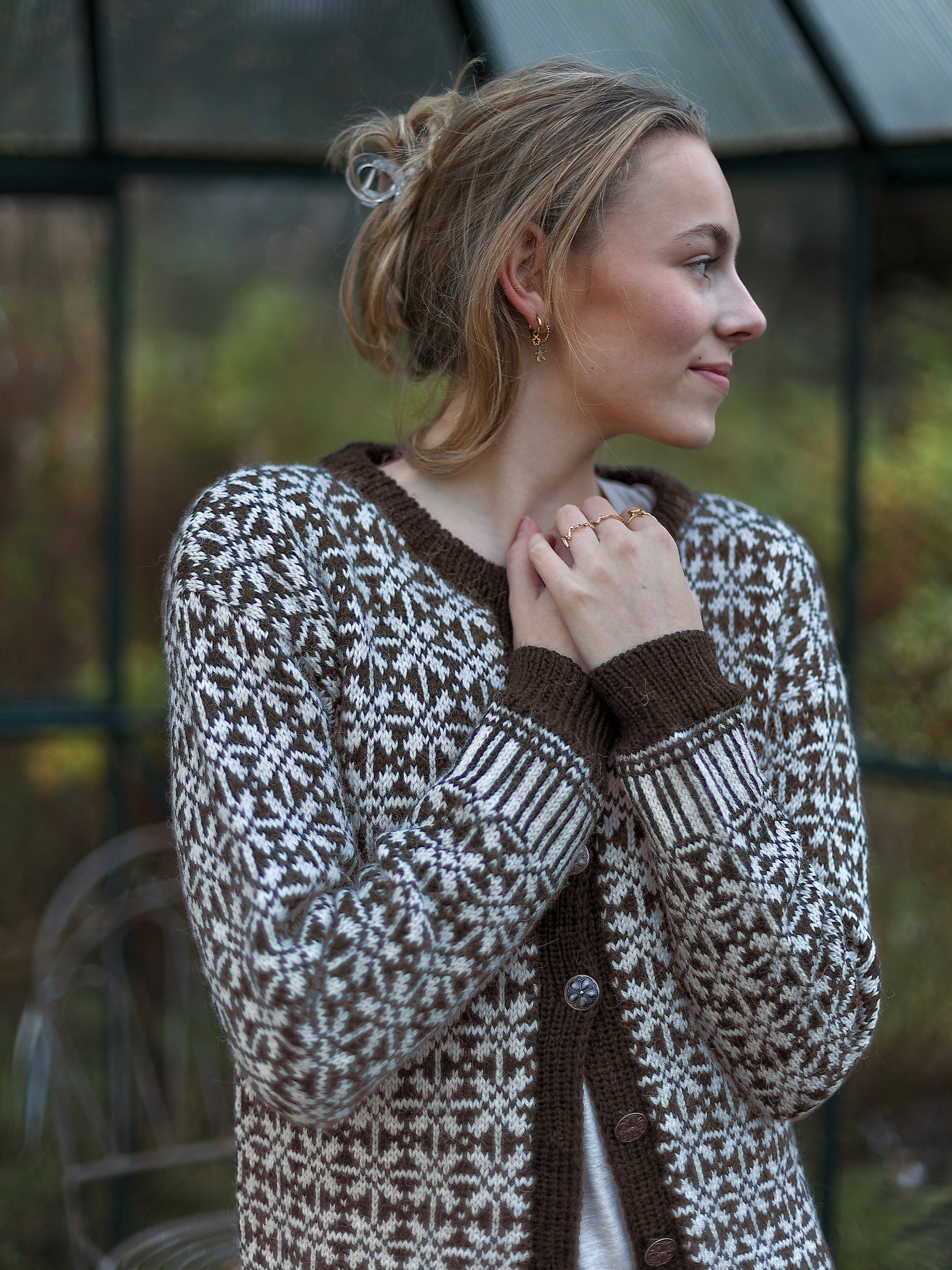 GYDA jakke mørk brun/lys beige