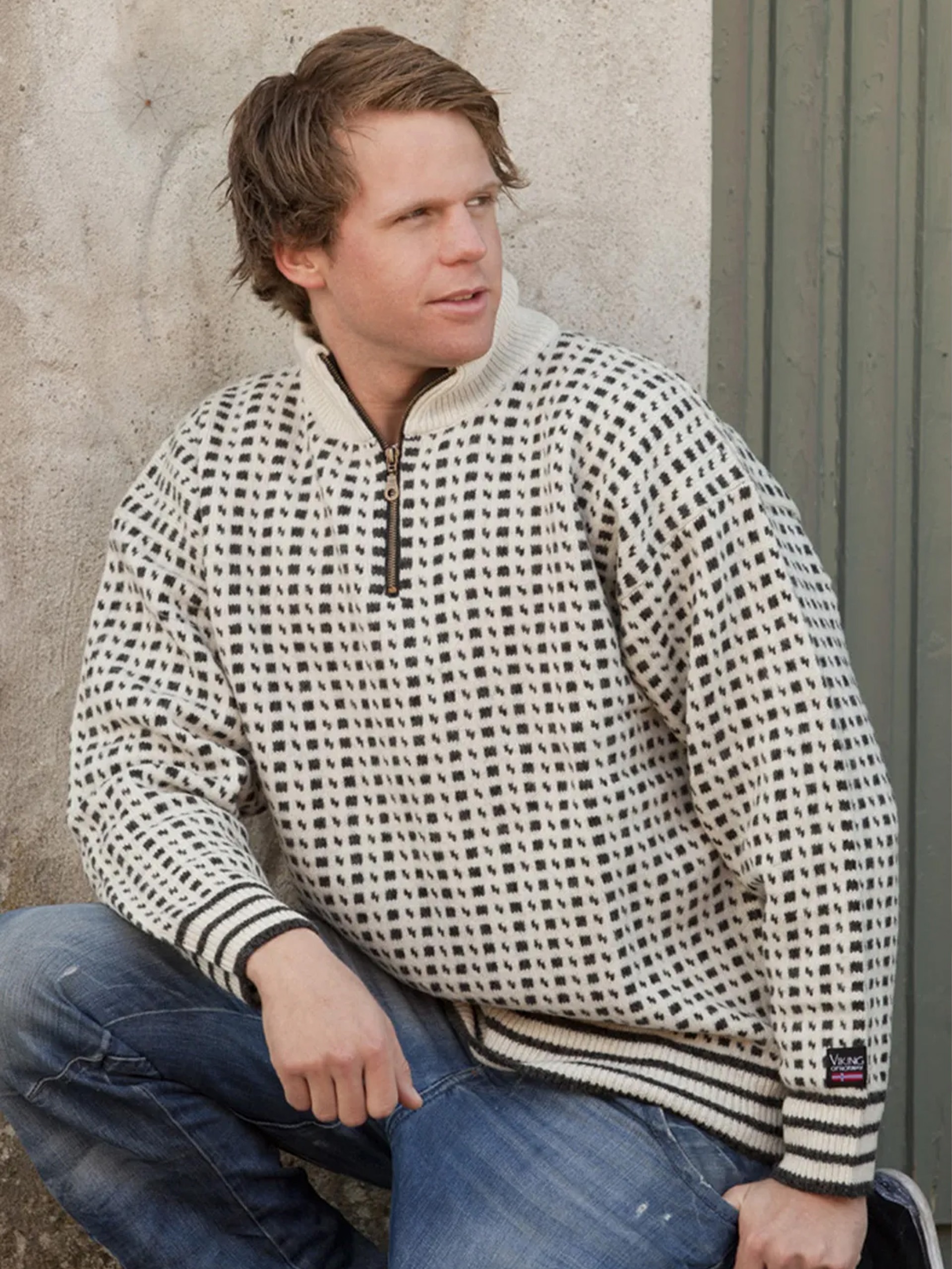 Str. M - Islender Ullgenser m/fleece i hals