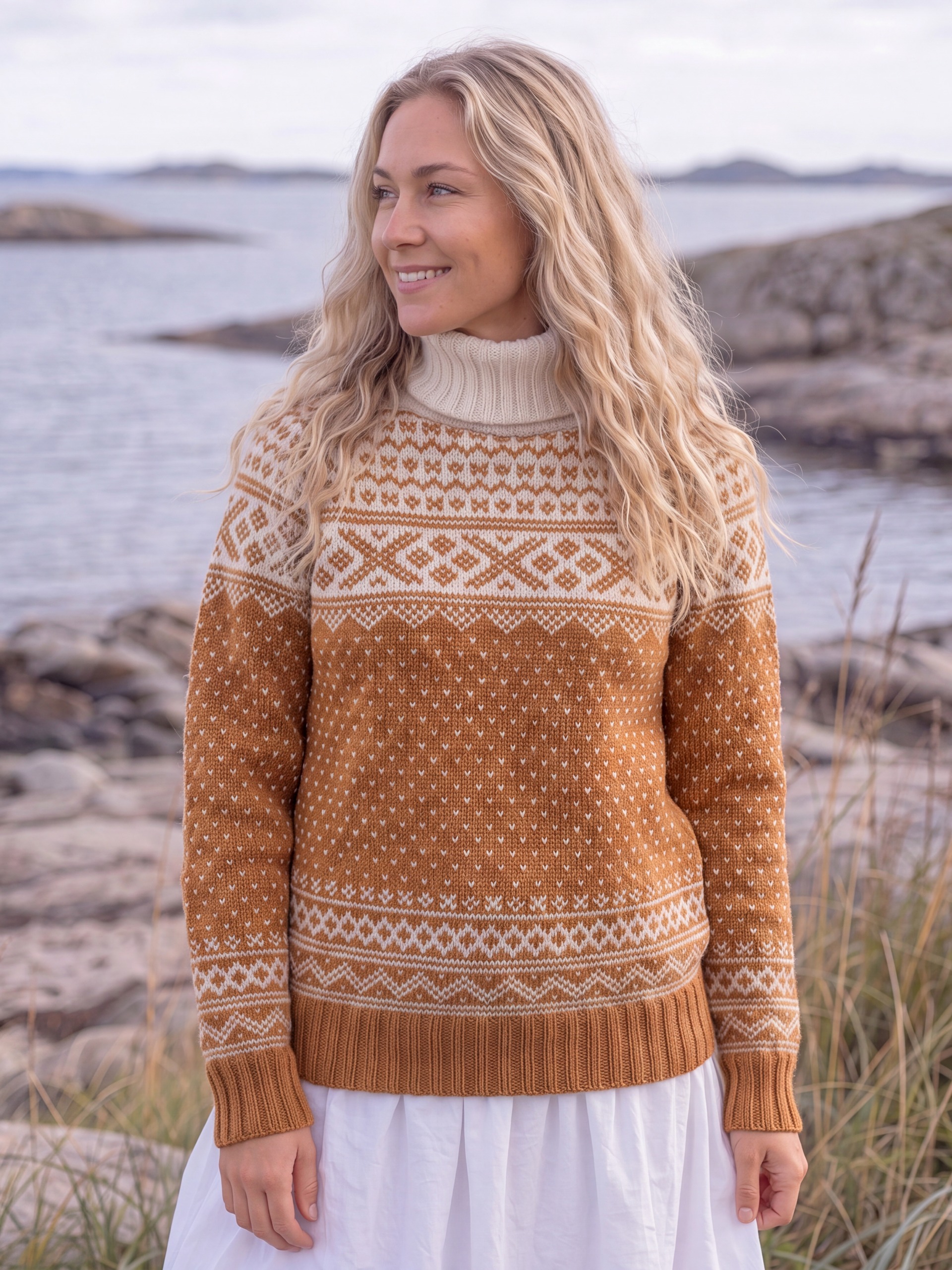 SETESDAL genser unisex safrangul