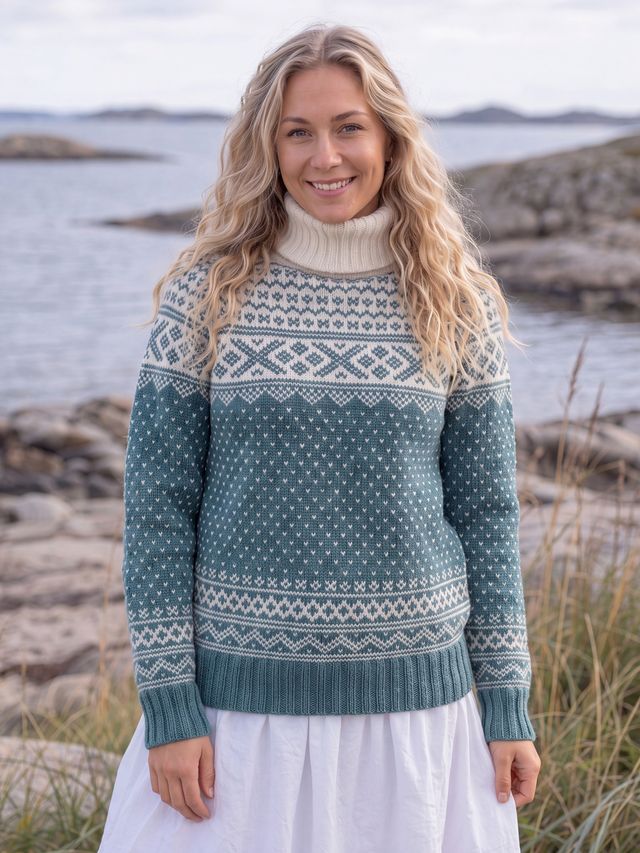 SETESDAL genser unisex mørk sjøgrønn