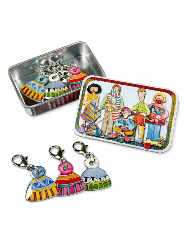 Maskemarkører m/tinnboks - Strikkede luer