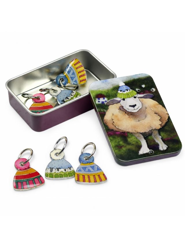 Maskemarkører m/tinnboks - Strikkede luer