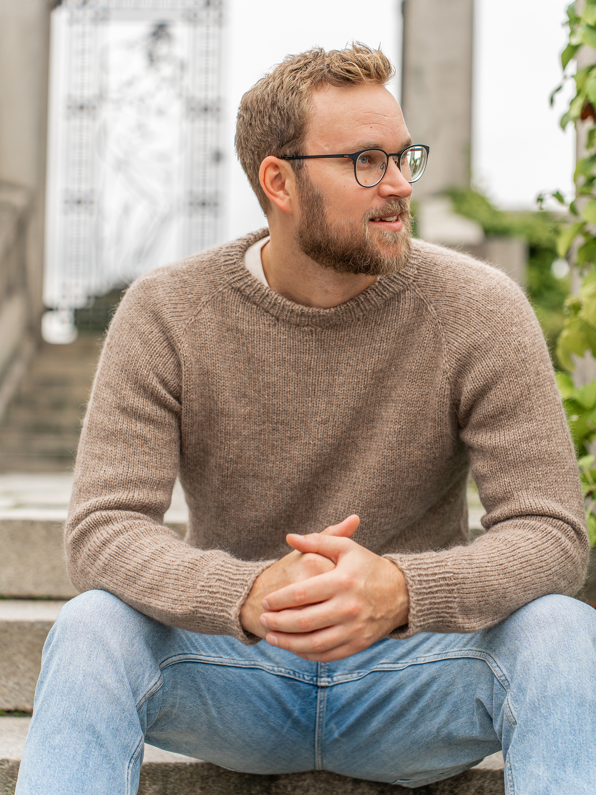 YOU sweater lys brun