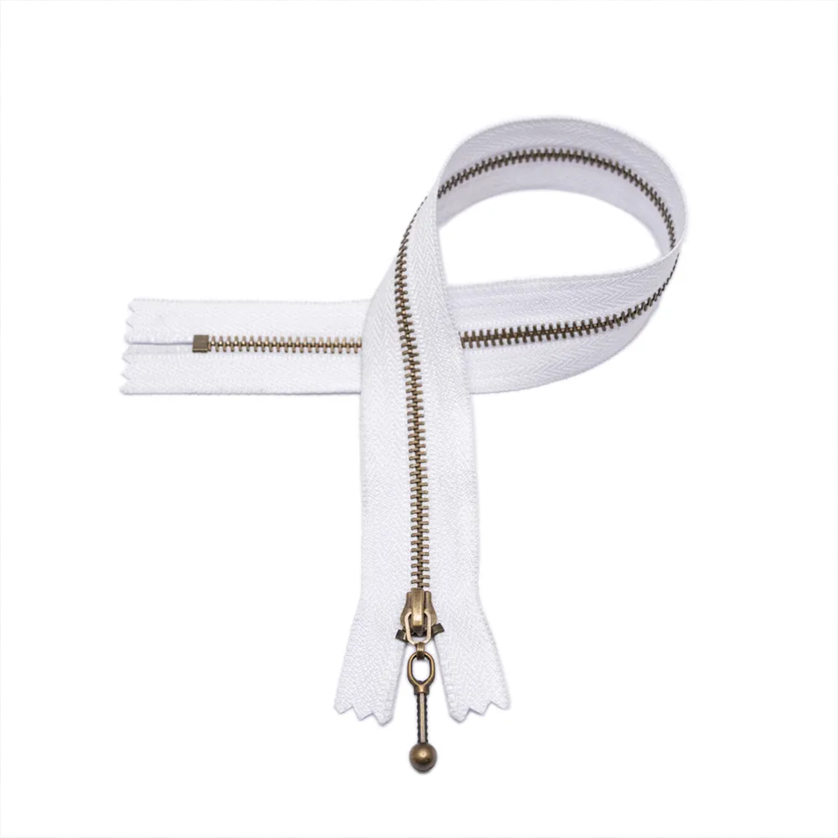 Glidelås - hvit - 18cm