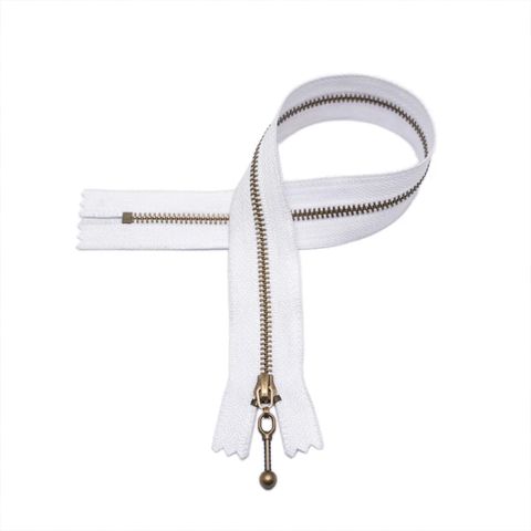 Glidelås - hvit - 25cm