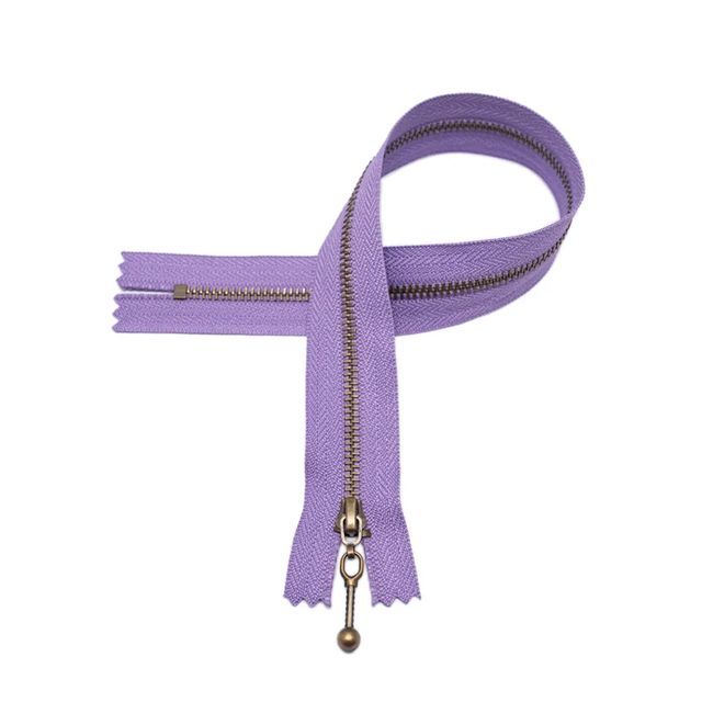 Glidelås - lilla - 35cm
