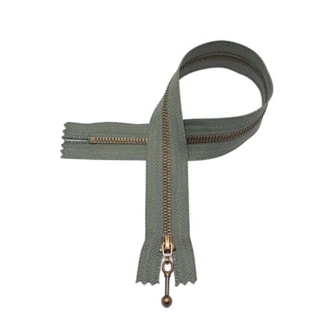 Glidelås - oliven - 25cm